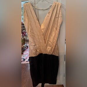 Aryn K Black and Cream Dress